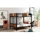 preview thumbnail 1 of 14, Full Over Full Bunk Bed with Steel Rail & Ladder - Rustic & Stylish Brown - Full