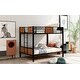 preview thumbnail 1 of 14, Full Over Full Metal Bunk Bed with Ladder & Guardrail - Ideal for Siblings Black - Full
