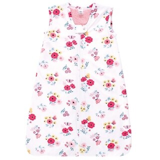 Hudson Baby Girls Plush Faux Fur Sleeping Bag, Wearable Blanket, Butterfly Floral