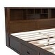 preview thumbnail 16 of 16, King Size Wood Platform Bed with Multi-storage Headboard, USB and Drawers, White
