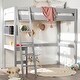 preview thumbnail 27 of 35, Walker Edison Solid Wood Twin Loft Bed with Desk