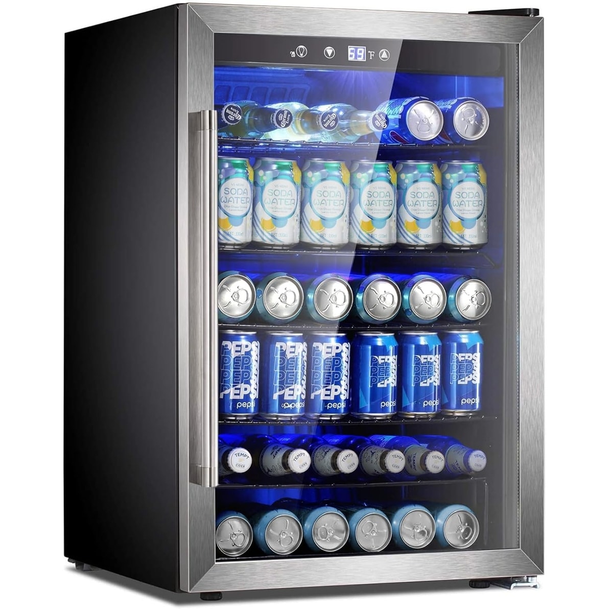 145 Can Beverage Refrigerator 4.4Cu.Ft. Mini Fridge with Glass Door for Soda Beer Wine undefined Clear Front for Home Office or Bar On Sale Bed Bath Beyond 32893910