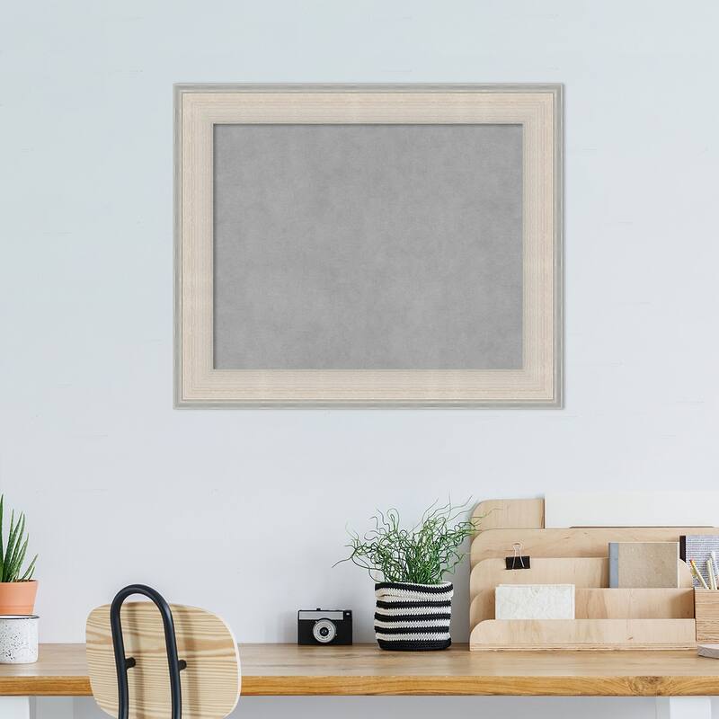 Amanti Art Cottage White Silver Framed Magnetic Board