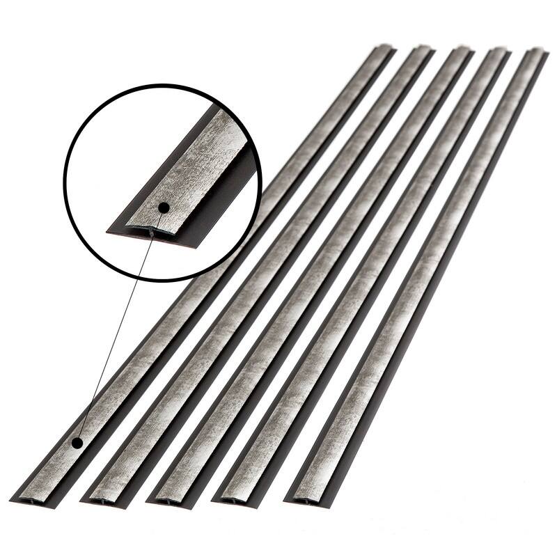 FASÄDE 47 in. Decorative Vinyl Divider Trim Crosshatch Silver (5 Pack) - 5 Pack
