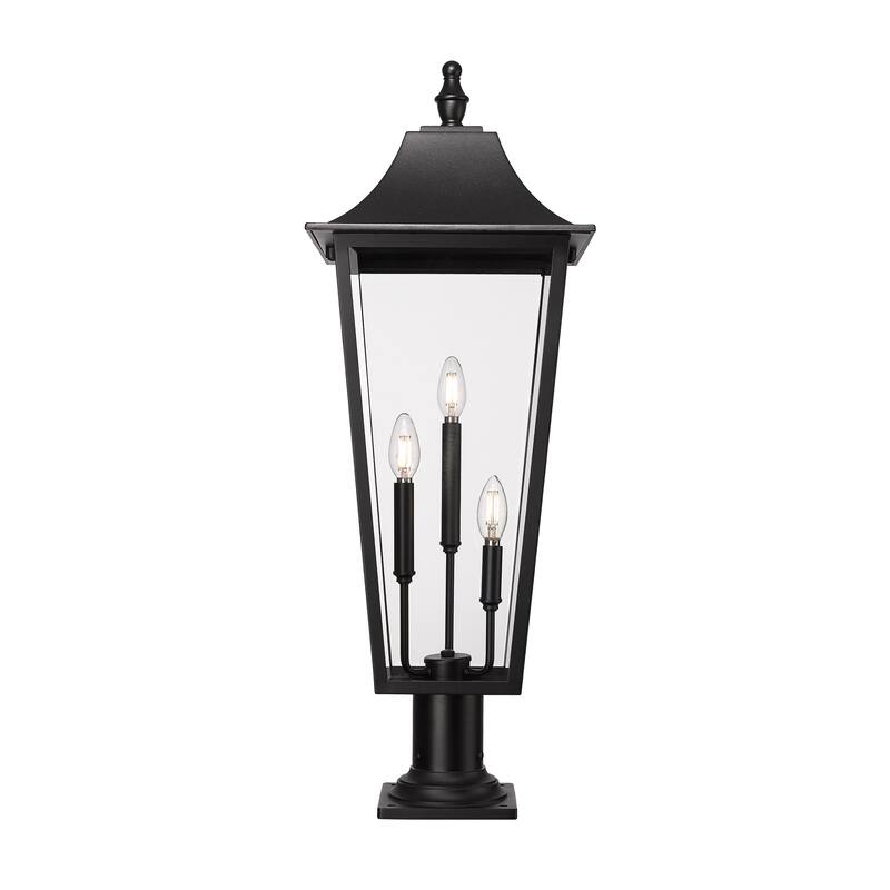 Gannon 3 Light Outdoor Pier Mounted Fixture in Black