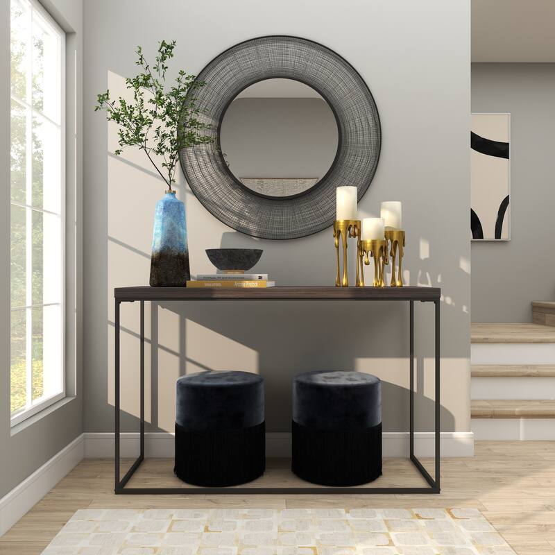 Blue Glass Galaxy Inspired Abstract Decorative Vase with Gold Top