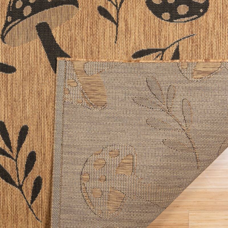 Gertmenian Paseo Rika Chestnut Brown/ Black Spotted Mushroom Polypropylene Flatweave Indoor/ Outdoor Area Rug
