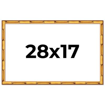 28x17 Frame Gold Bamboo Picture Frame Modern Photo Frame Includes UV Acrylic Shatter Guard Front Acid Free Foam Backing Board