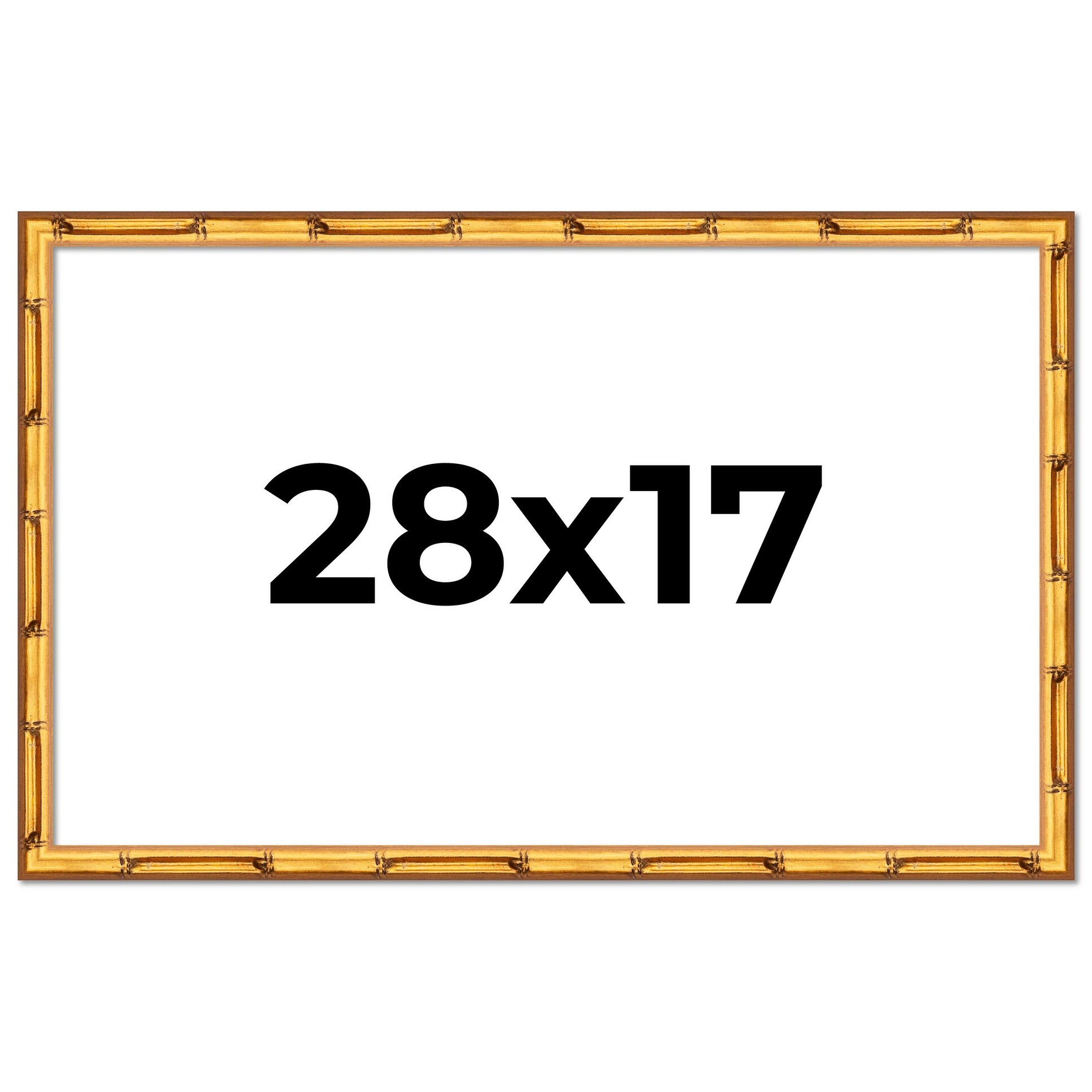 28x17 Frame Gold Bamboo Solid Wood Picture Frame | 1 Inch Moulding