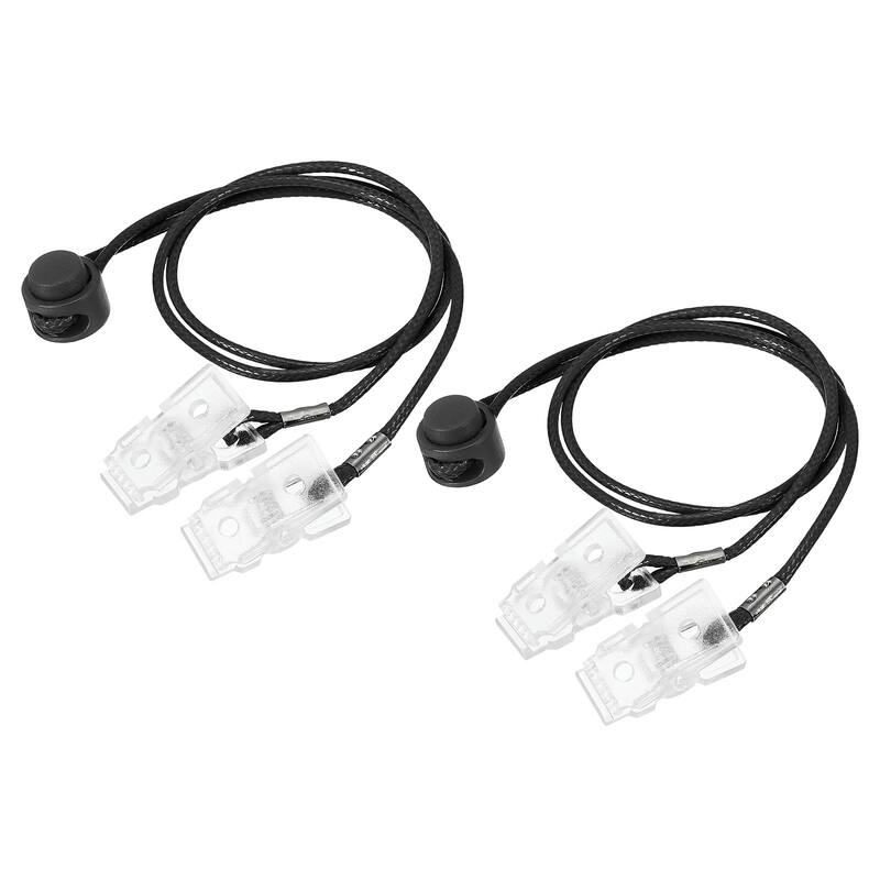 12.6" 2Pcs Napkin Chain Adjustable Bib Holder Chain Sun Hat Strap Lanyard, Black