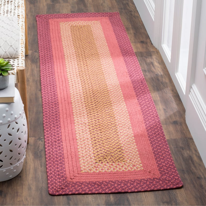 SAFAVIEH Handmade Braided Areta Country Cotton Rug - 2'3" x 6' Runner - Multi
