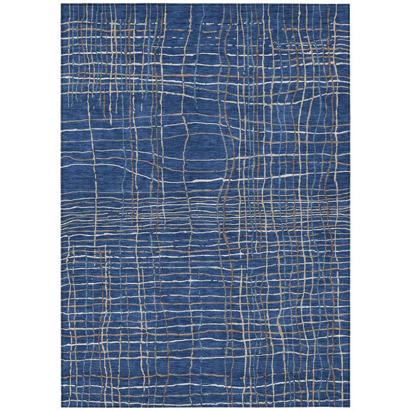 HomeRoots Striped Transitional Rectangle Outdoor Rug