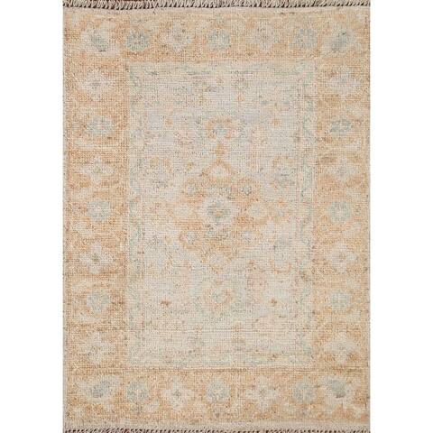 Turkish Oushak Vegetable Dye Wool Rug Hand-knotted Traditional - 2'0" x 2'9"