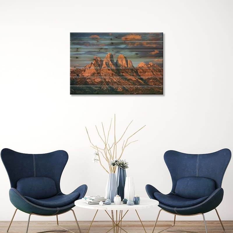 Organ Mountains Near Las Cruces, New Mexico II Print On Wood by Tim Fitzharris - Multi-Color