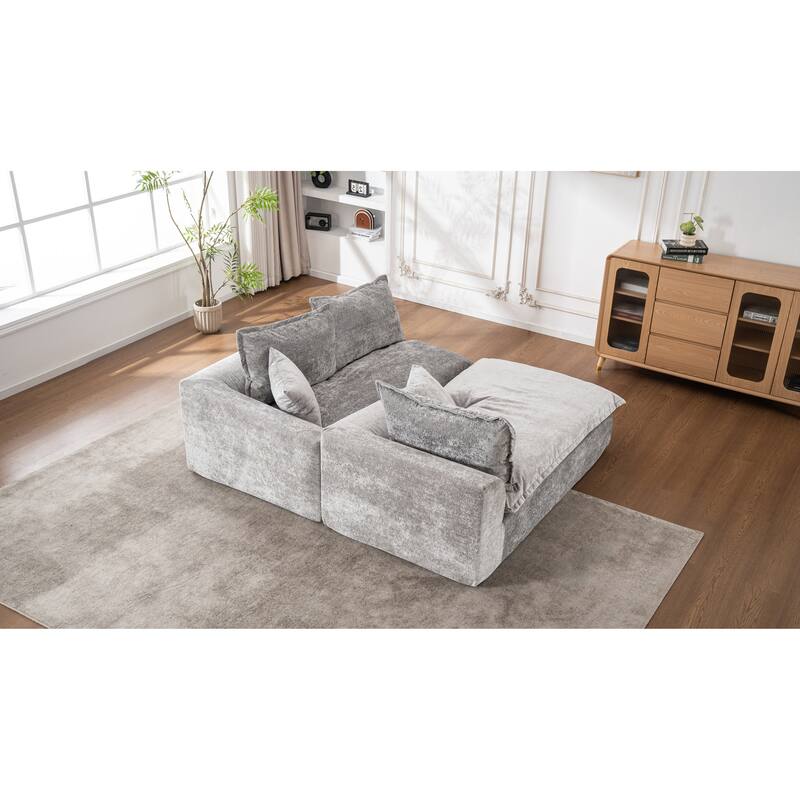 103" L-Shaped Cloud Sectional Sofa with Chaise, Upholstered Boneless Couches for Living Room, Modern Modular Chenille Sofa