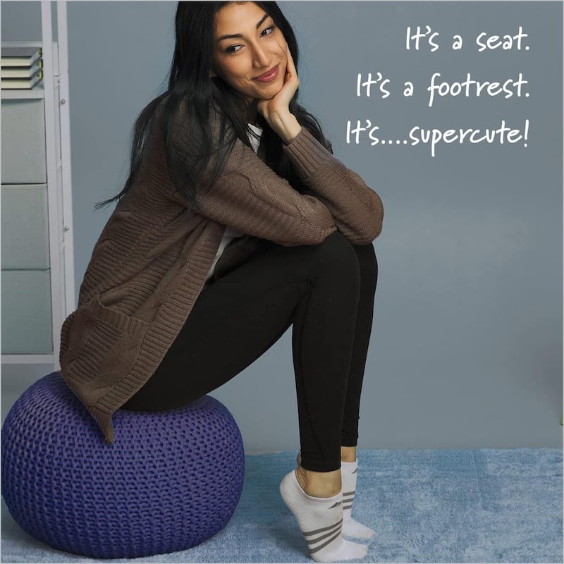 Urban Lifestyle Round Knit Pouf