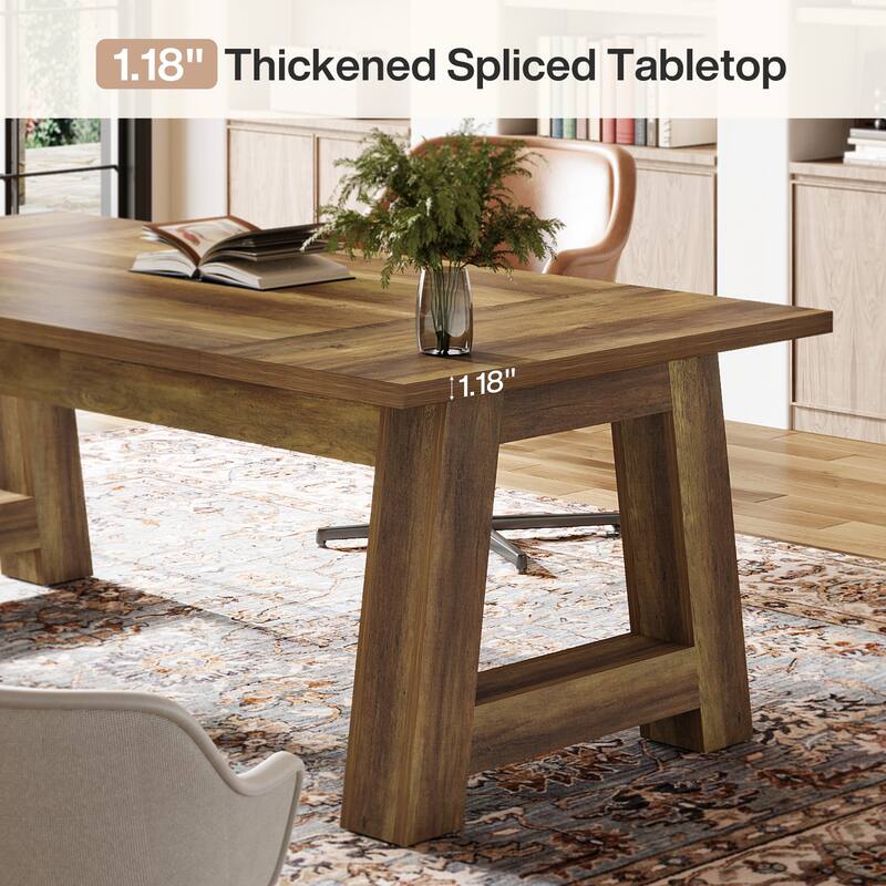 70.8" Executive Desk, Large Home Office Computer Desk, Modern Business Workstation Writing Table