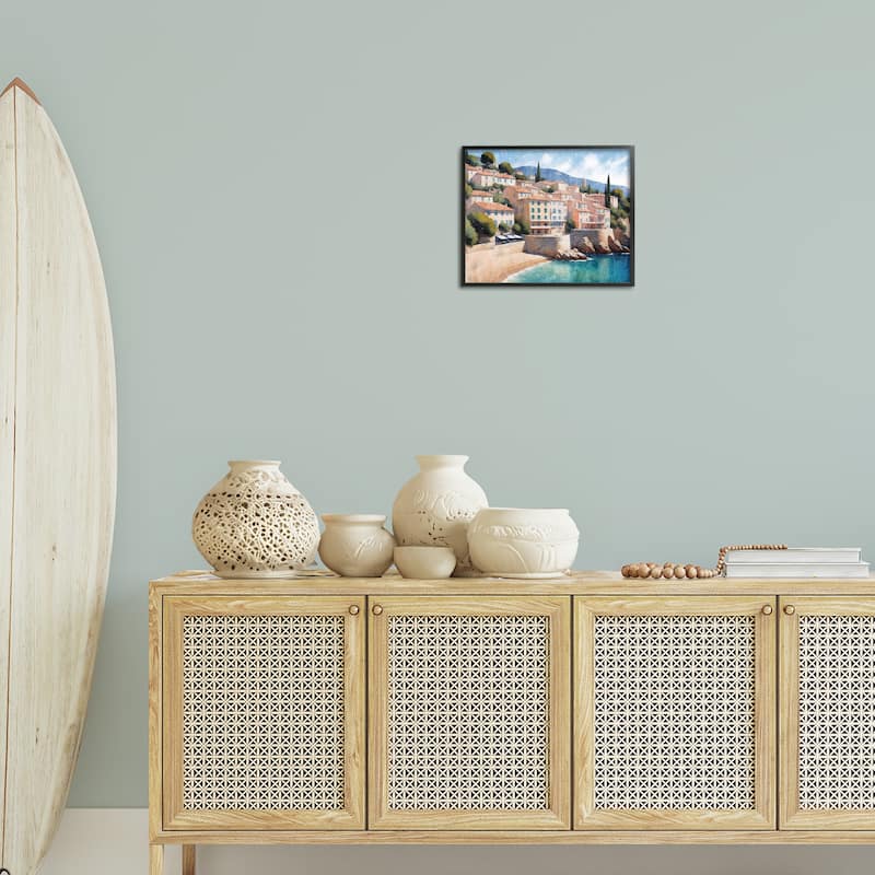 Stupell Charming Coastal Architecture Framed Giclee Art Design By Kim Allen