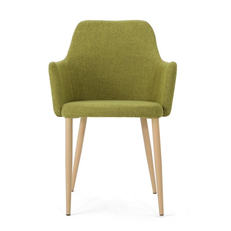 Fabric Upholstered Dining Chairs Green Armchairs Family Party Dining Chairs Set of 2 Vanity Chair Side Chair