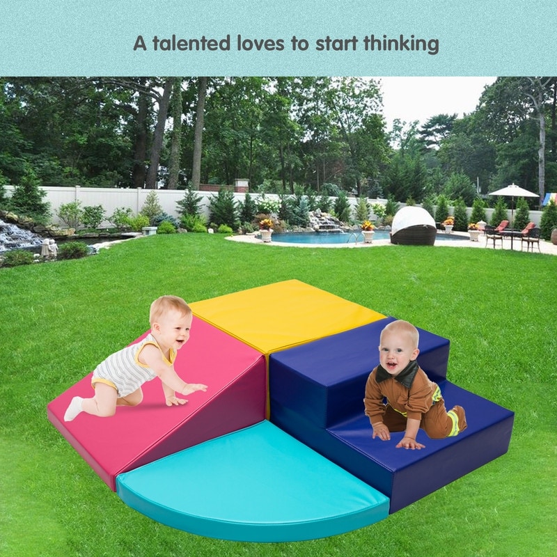 4pcs Foam Climbing Blocks Baby Toddlers Indoor Climb Foam Play Set