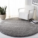preview thumbnail 138 of 239, SAFAVIEH Santa Monica Shag Einara 2-inch Thick Area Rug 6'7" Round - Silver - Round