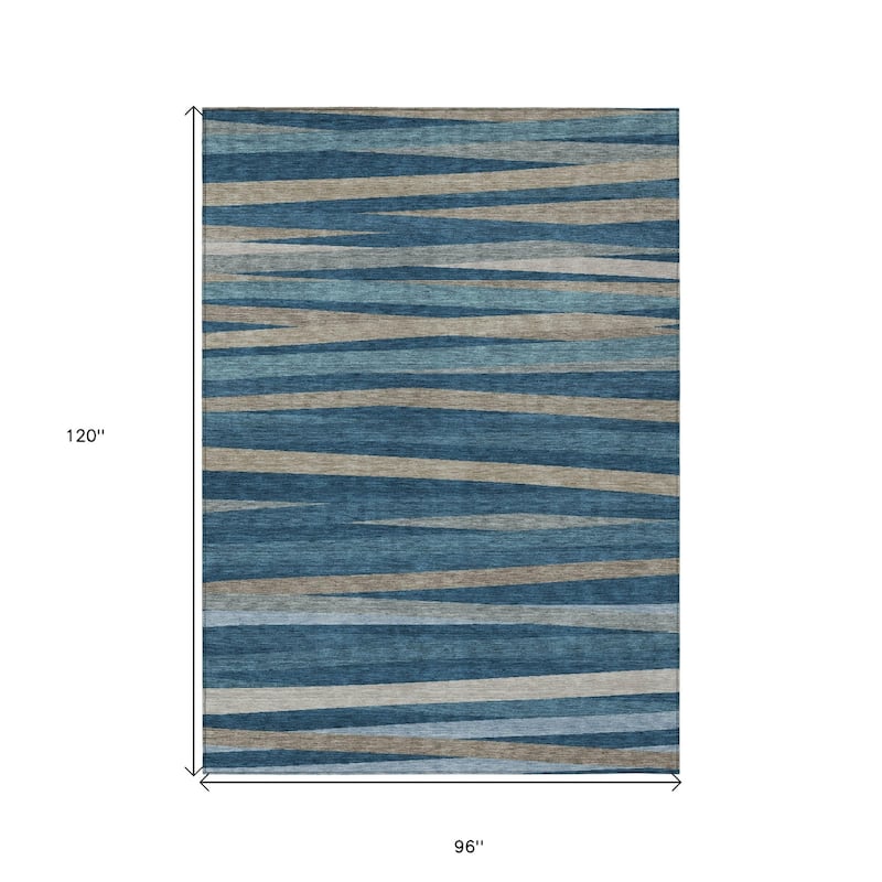 HomeRoots Striped Transitional Rectangle Outdoor Rug