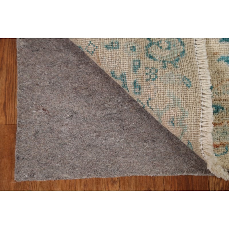 Hand Knotted Oriental 100% Wool Carpet Transitional Floral Beige & Ivories Oushak Area Rug - 2' 11'' X 2' 0''