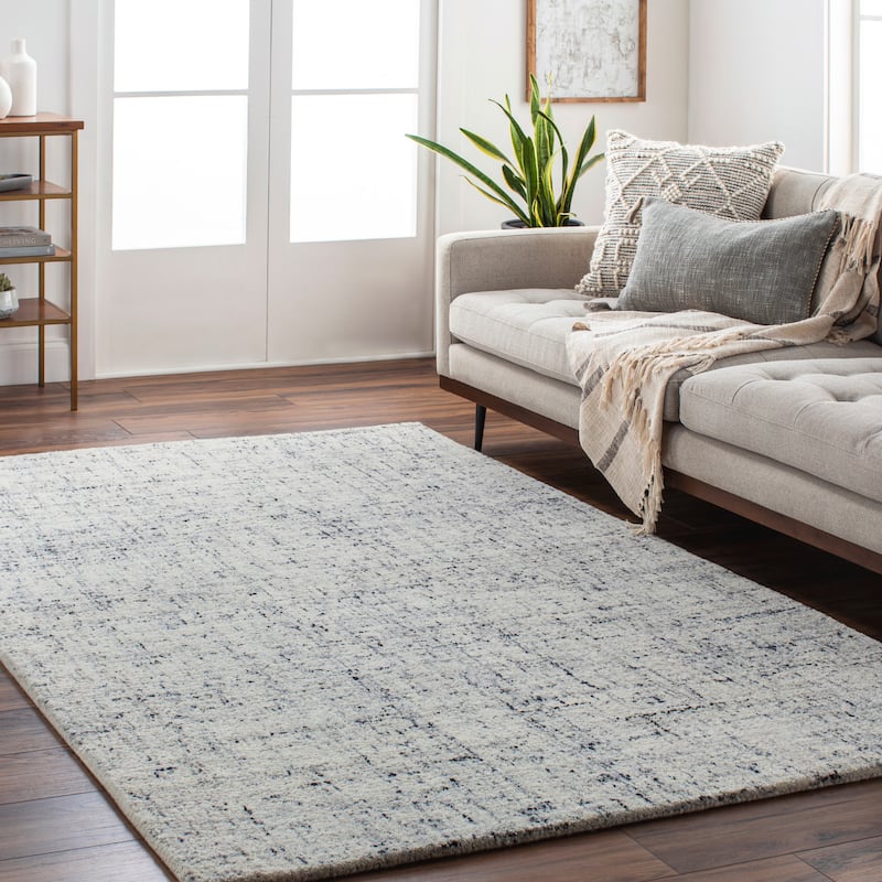 Mangala Handmade Modern Abstract Wool Area Rug - 2' x 3' - Cool Grey