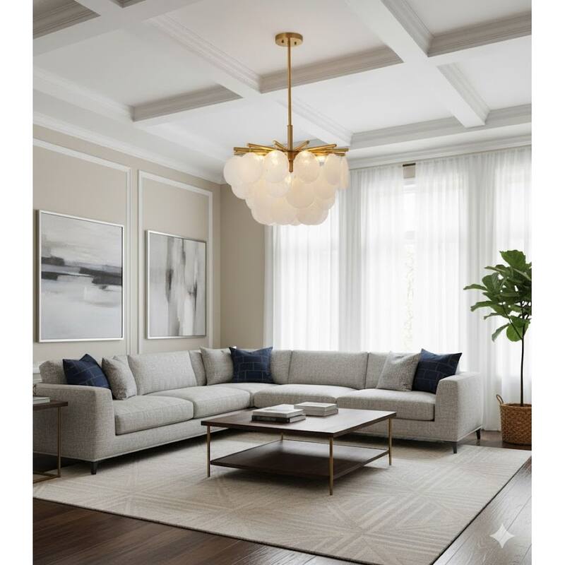 Gold Metal Flush Mount with Frosted Glass Globes