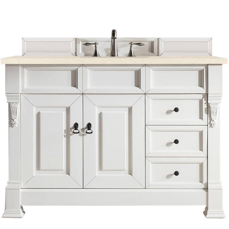 James Martin Vanities Brookfield 48" Single Basin Hardwood Vanity Set - Bright White - Painted