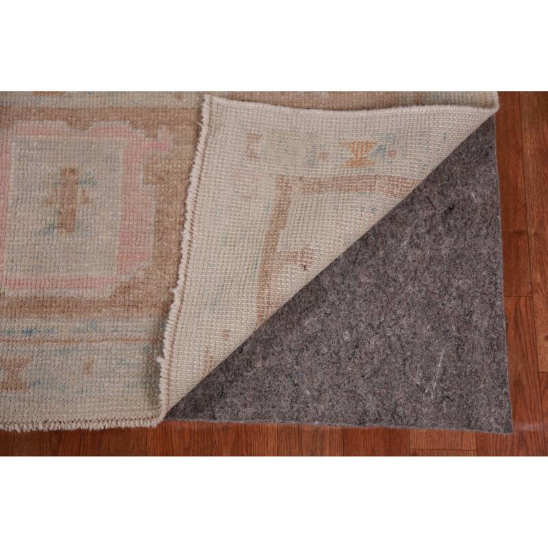 Hand Knotted Oriental 100% Wool Carpet Transitional Geometric Beige & Ivories Oushak Area Rug - 11' 10'' X 8' 6''