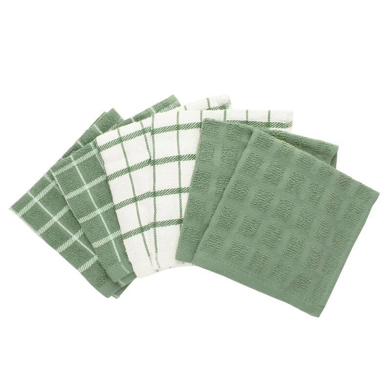 Terry Check Kitchen Towel, 6-Pack