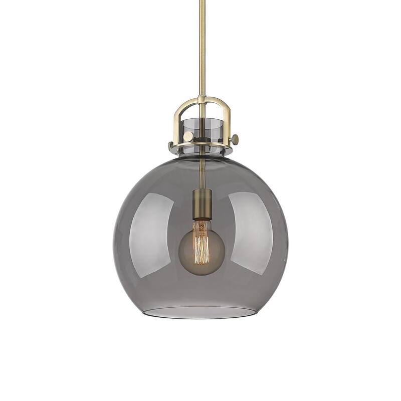 Innovations Lighting 410-1SL-20-14 Newton Sphere Pendant Newton Sphere - Brushed Brass / Plated Smoke