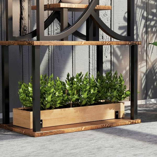 UNHO Heavy-Duty Iron Plant Stand Corner Shelf – Wrought Iron, Holds 132 Lbs, Black