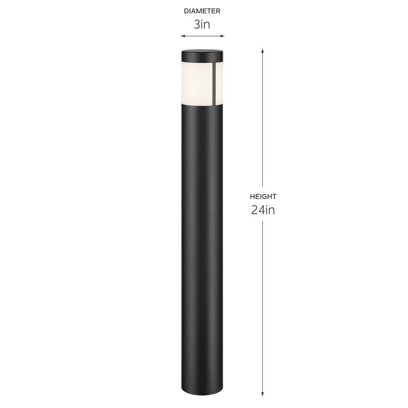 Kichler Lighting 12 Volt 2700K LED 24" Round Bollards in Textured Black - 24