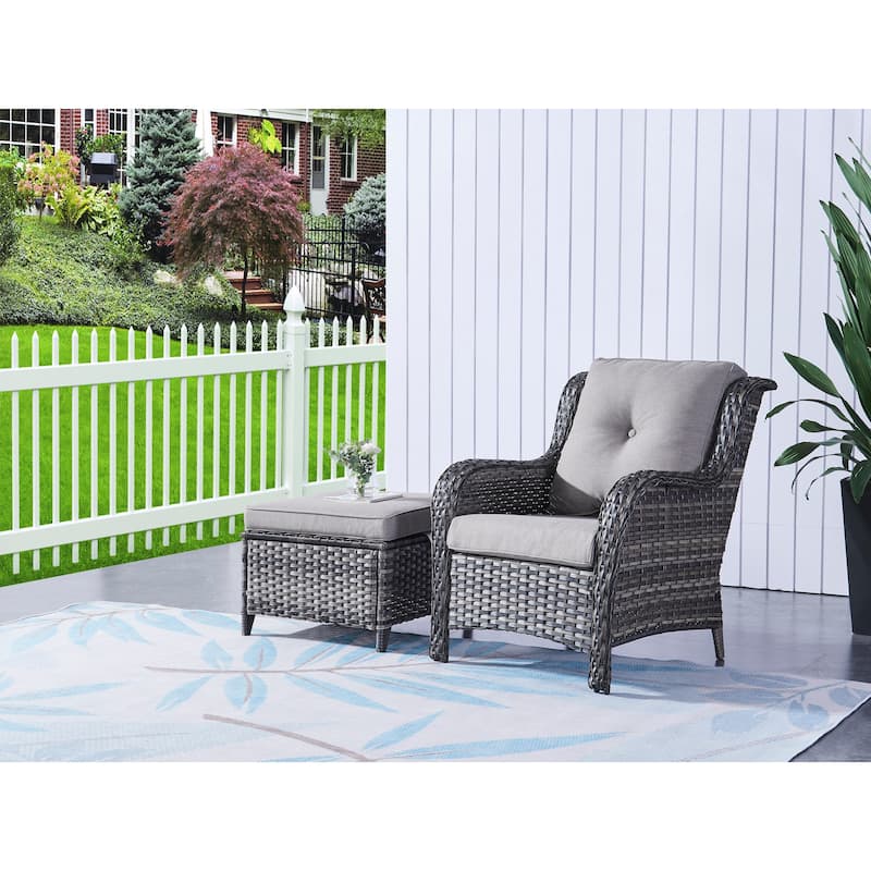 Pocassy 5-Piece Patio Furniture Set with Ottomans
