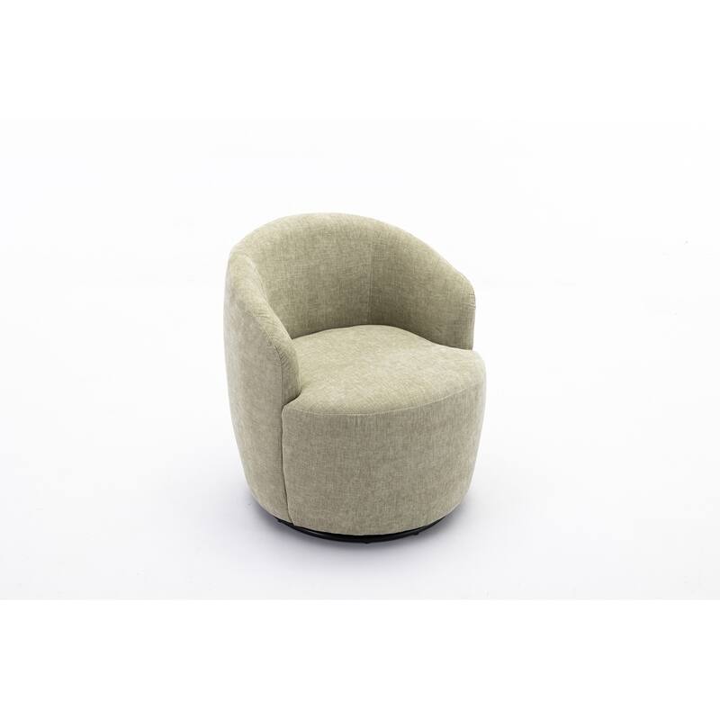 Chenille Fabric Swivel Accent Armchair Barrel Chair
