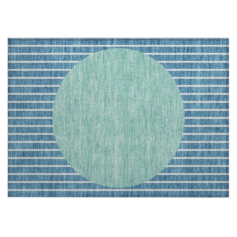 Machine Washable Indoor/ Outdoor Modern Sunrise Chantille Rug