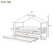 preview thumbnail 38 of 48, Twin Size Wooden House Bed Platform Bed With Twin Size Trundle,Solid Construction For Bedroom