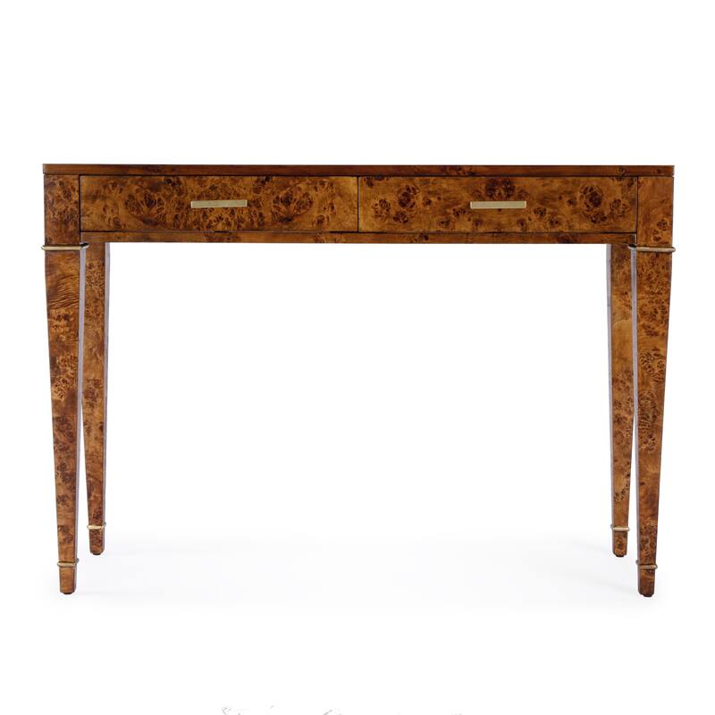 Kai 2 Drawer 46" Burl Wood Console Table