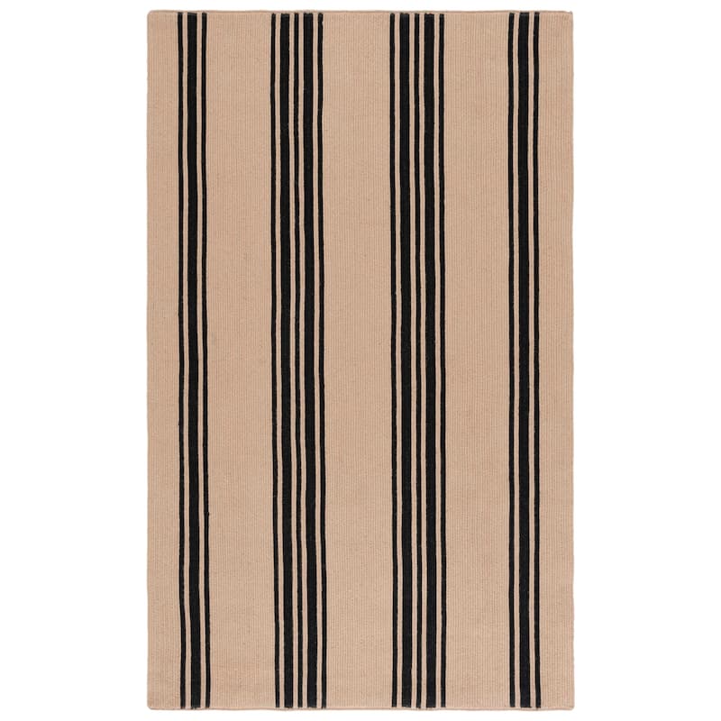 SAFAVIEH Handmade Braided Francis Stripe Jute Reversible Rug - 5' x 8' - Natural/Black