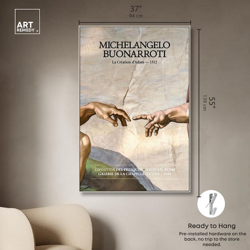 Touching Fingers Canvas by Art Remedy