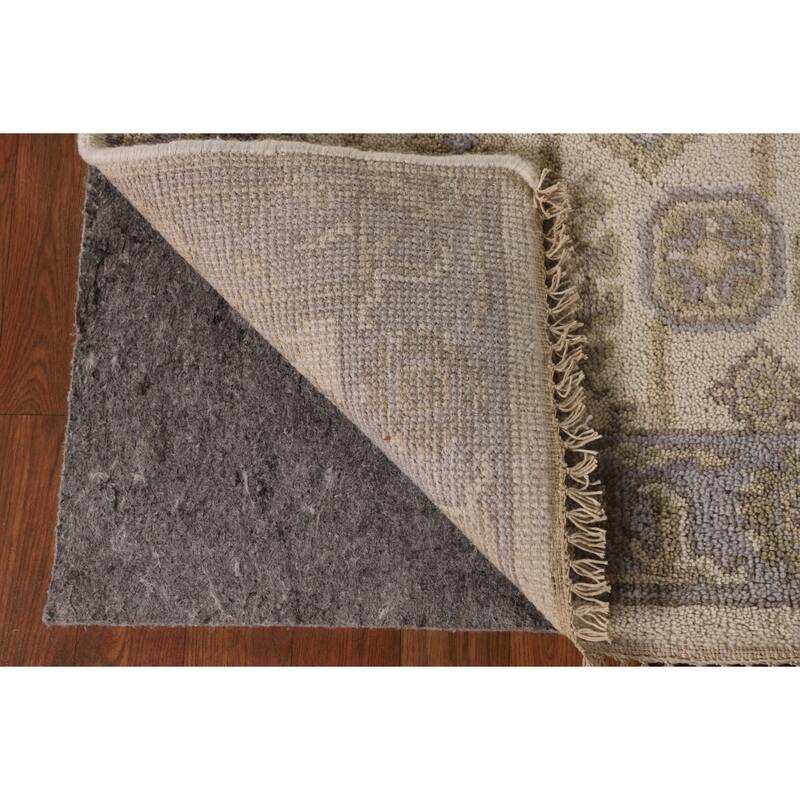 Beige Oushak Oriental Runner Rug Handmade Wool Carpet - 2'7"x 10'0"