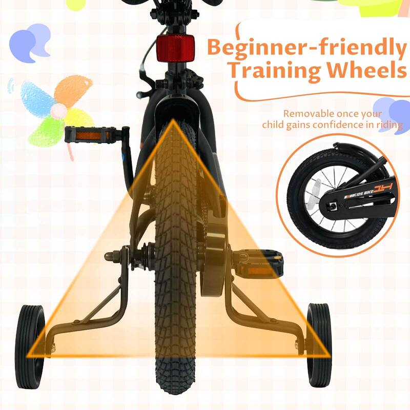 Costway 14" Kids Bike with Removable Training Wheels Adjustable Seat & - See Details