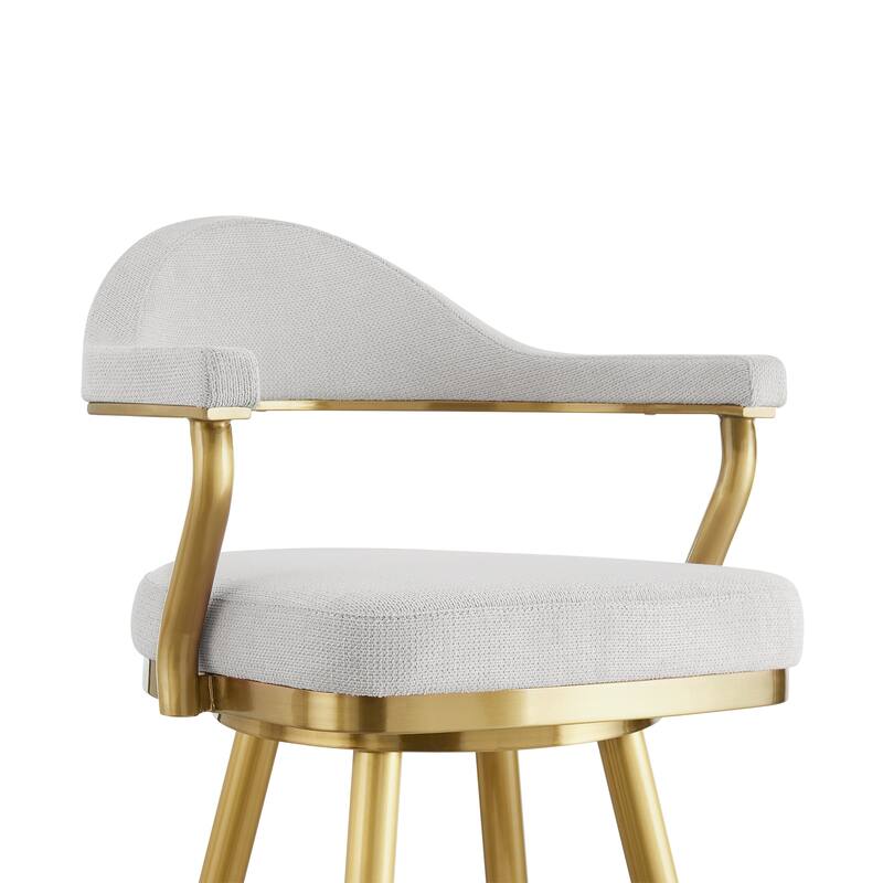 Justin Upholstered Bar or Counter Height Chair Swivel Barstool with Arms