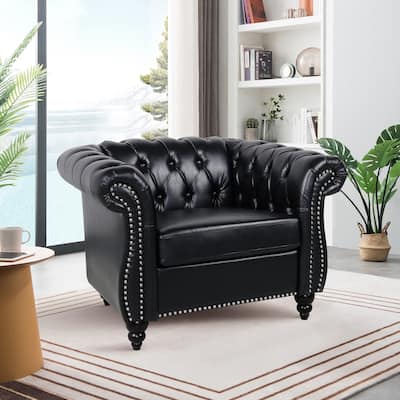 40" W Faux Leather PU Armchair