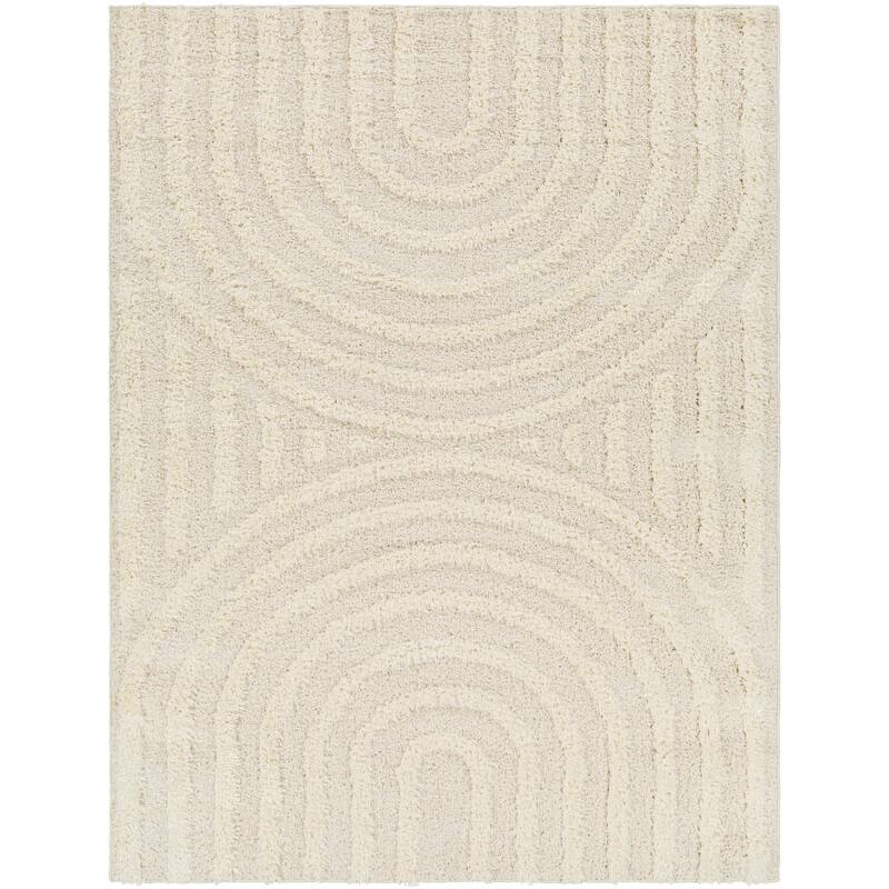 Livabliss Rodos Mod Neutral Rainbow Plush Area Rug
