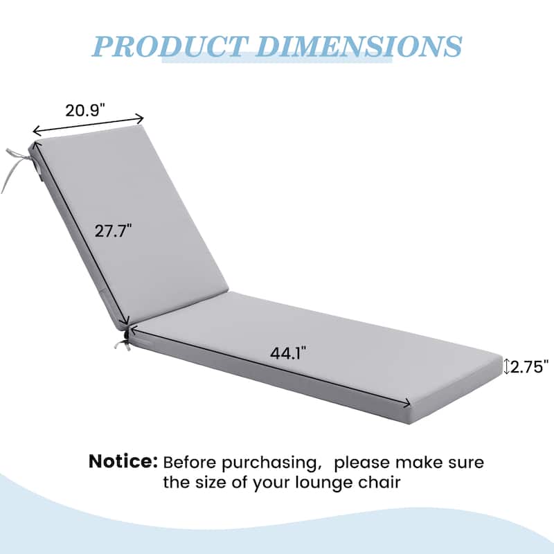 Pellebant Outdoor Patio Chaise Lounge Cushion