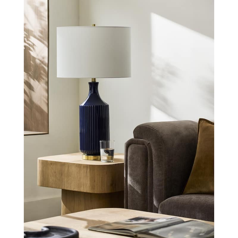 Livabliss Filaki Traditional Accent Table Lamp - 31"H x 17"W x 17"D - Blue