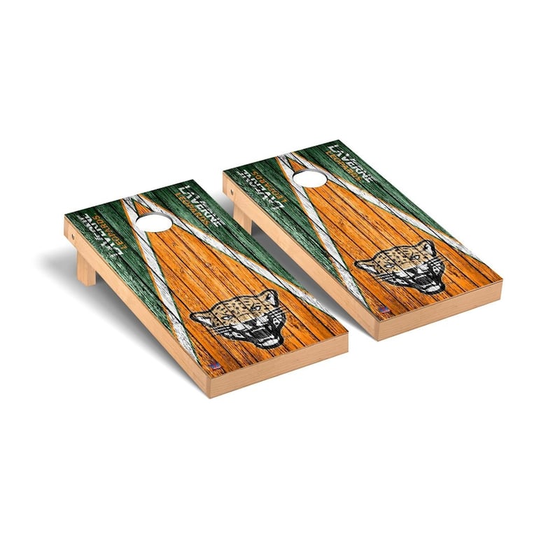 LaVerne Leopards Weathered Cornhole Board Set